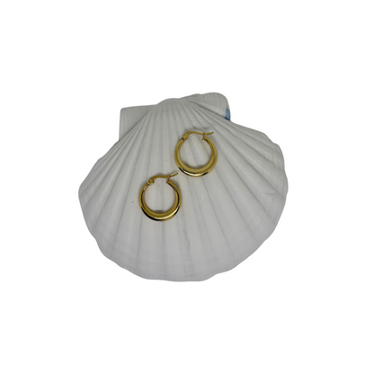 Boucles d'oreilles créoles dorée "Cloé" en acier inoxydable