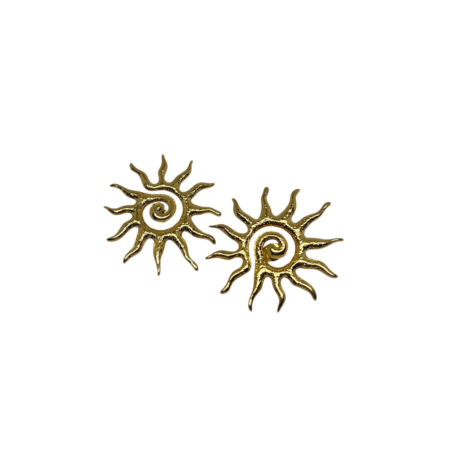 Boucles d'oreilles dorées "Sun" en acier inoxydable