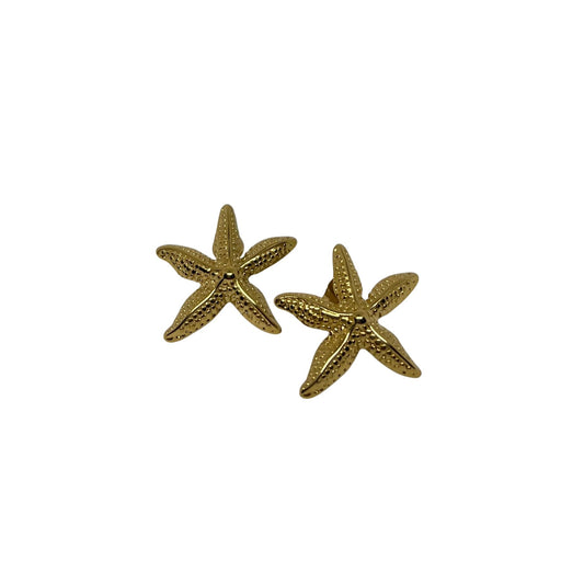 Boucles d'oreilles dorées "Etoile de mer" en acier inoxydable