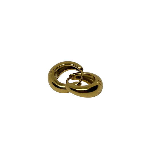 Boucles d'oreilles créole dorée "Eva" en acier inoxydable