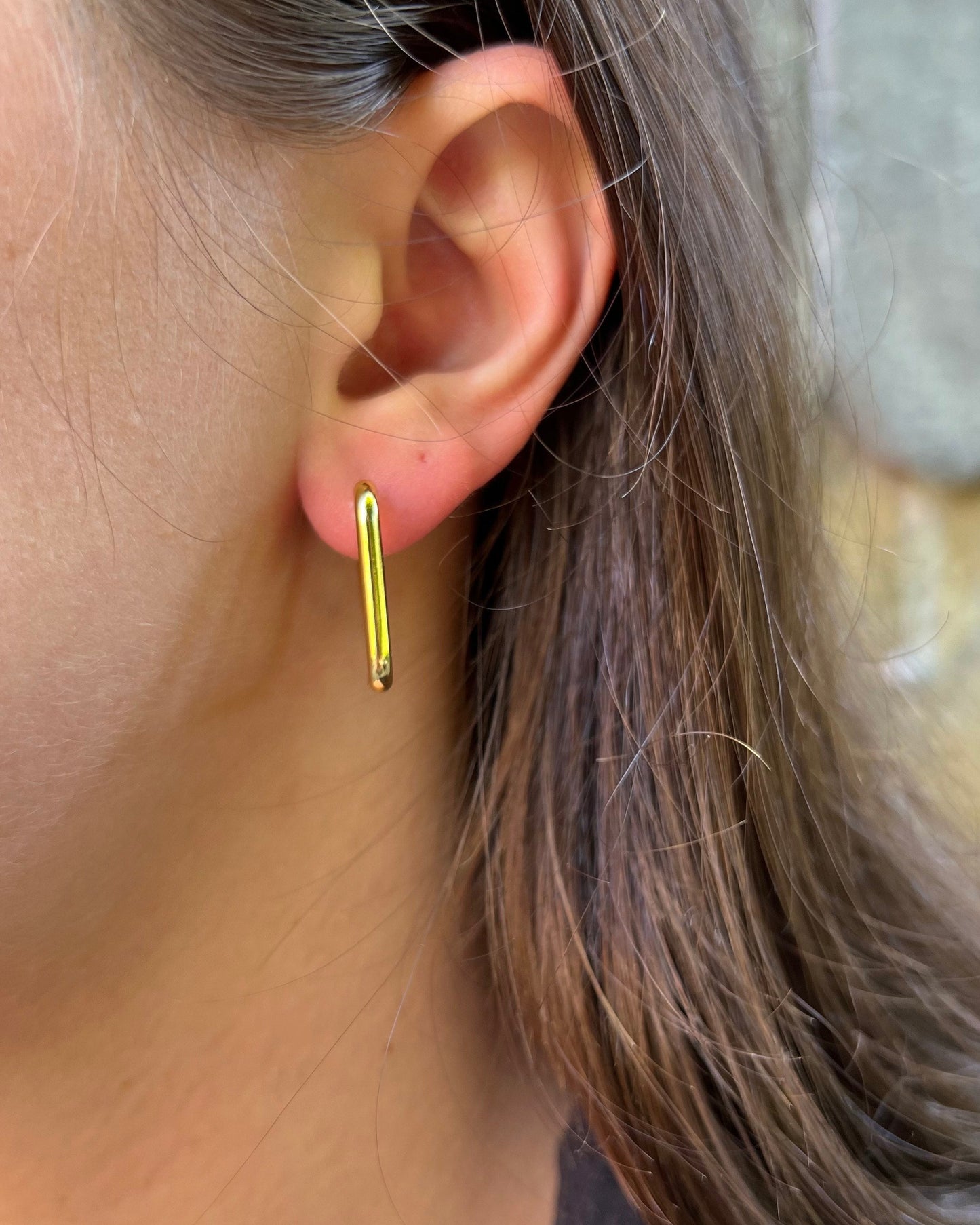 Boucles d'oreilles créoles dorée "Juliette" en acier inoxydable