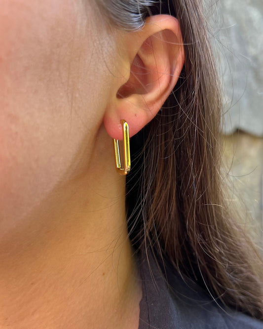 Boucles d'oreilles créoles dorée "Juliette" en acier inoxydable