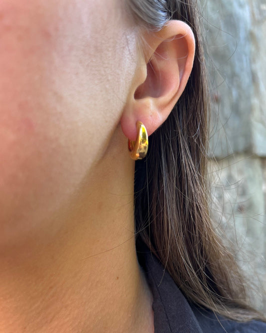 Boucles d'oreilles créole dorée "Eva" en acier inoxydable