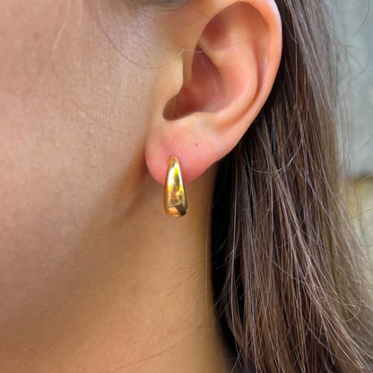 Boucles d'oreilles créole dorée "Eva" en acier inoxydable