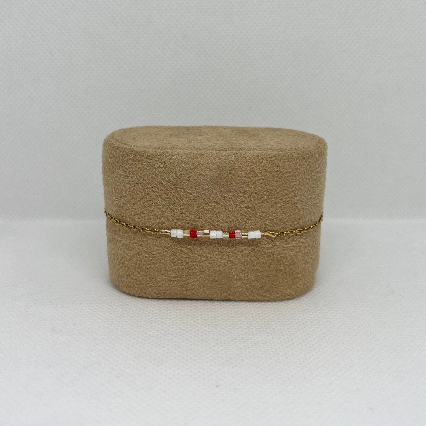 Bracelet "Clarisse"- Chaîne dorée & perles de verre