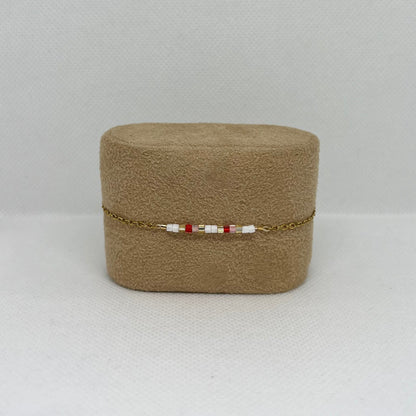 Bracelet "Clarisse"- Chaîne dorée & perles de verre