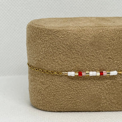 Bracelet "Clarisse"- Chaîne dorée & perles de verre