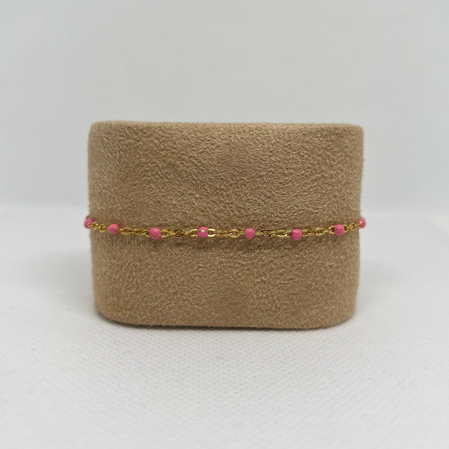 Bracelet "Camille" perles & chaîne acier inoxydable