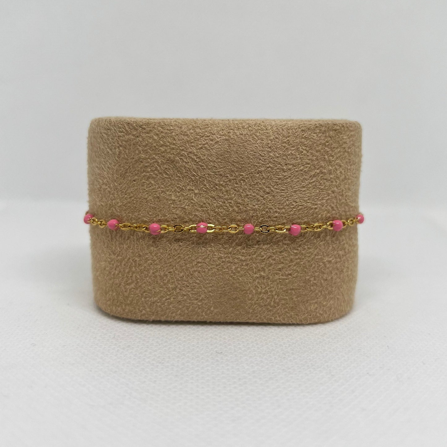 Bracelet "Camille" perles & chaîne acier inoxydable