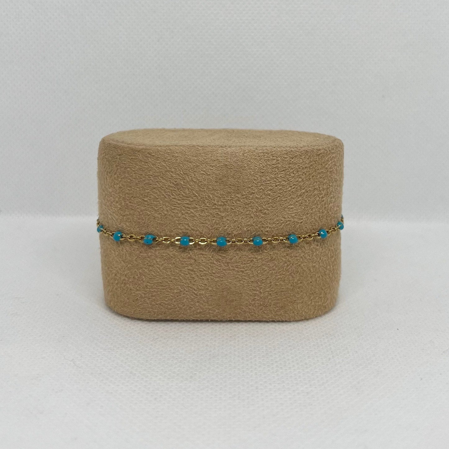 Bracelet "Camille" perles & chaîne acier inoxydable