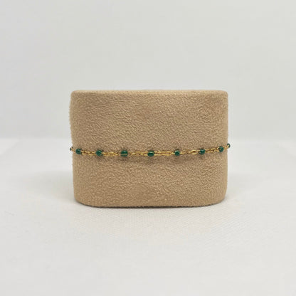 Bracelet "Camille" perles & chaîne acier inoxydable