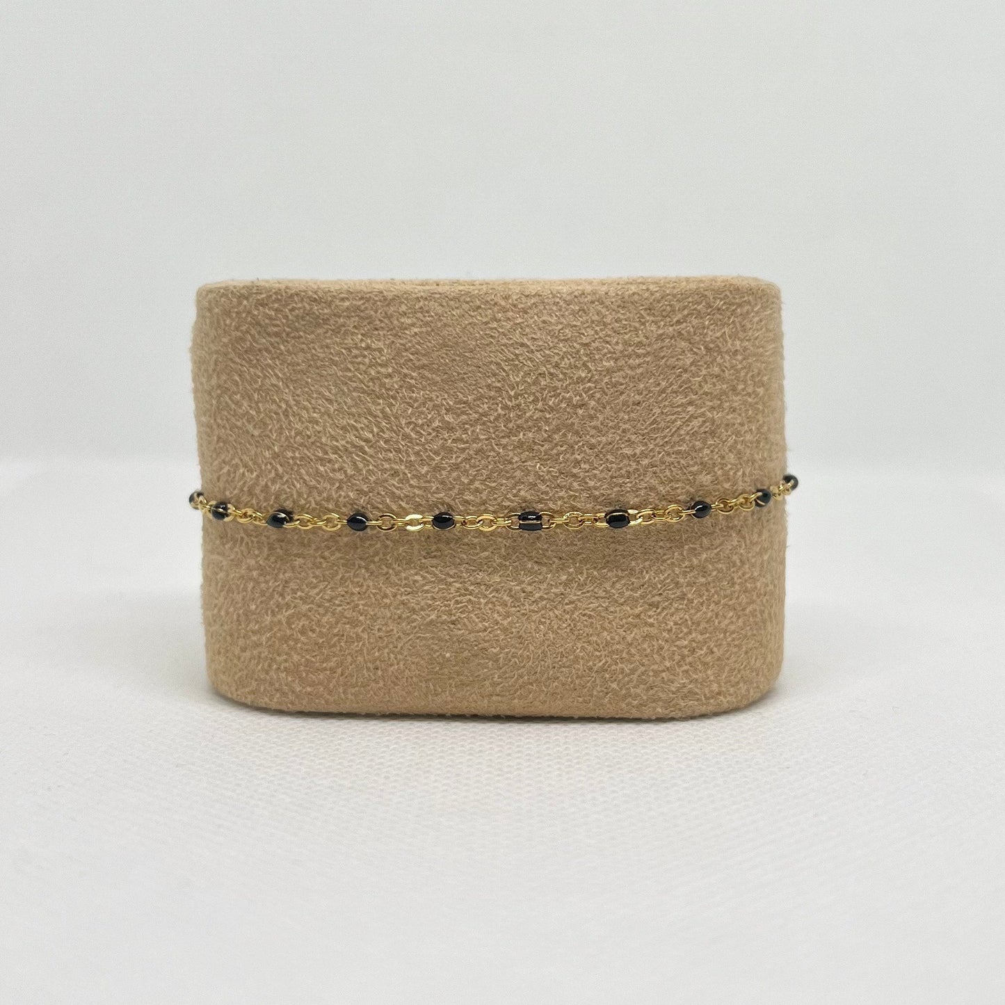 Bracelet "Camille" perles & chaîne acier inoxydable