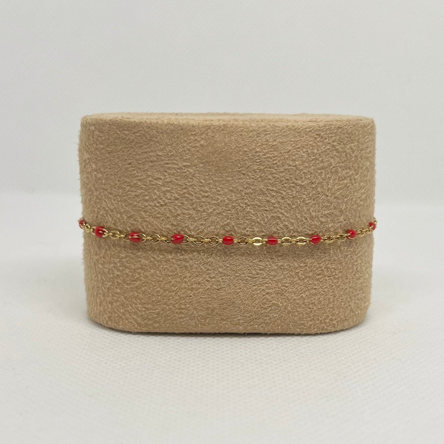 Bracelet "Camille" perles & chaîne acier inoxydable