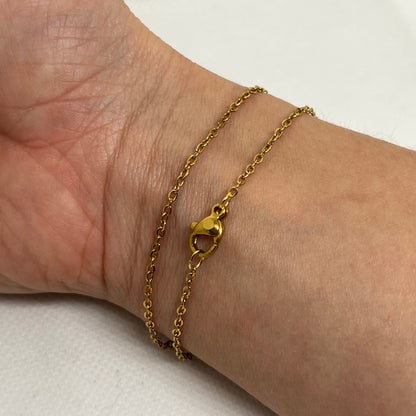 Bracelet "Mia" - Chaîne dorée double & perles de verre