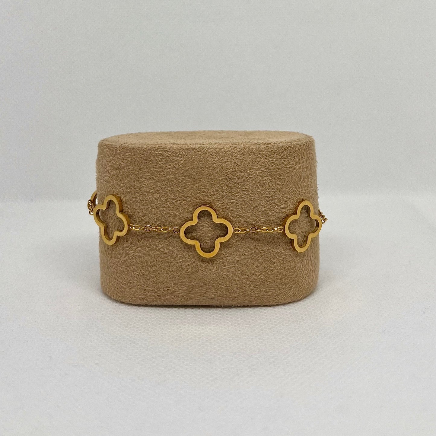 Bracelet trèfle "Manon" chaîne dorée acier inoxydable