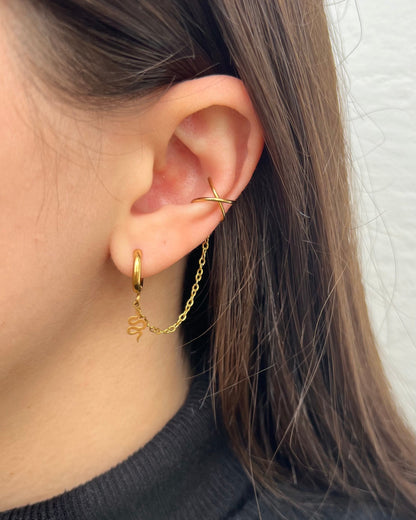 Boucles d'oreilles dorées "Emy" en acier inoxydable