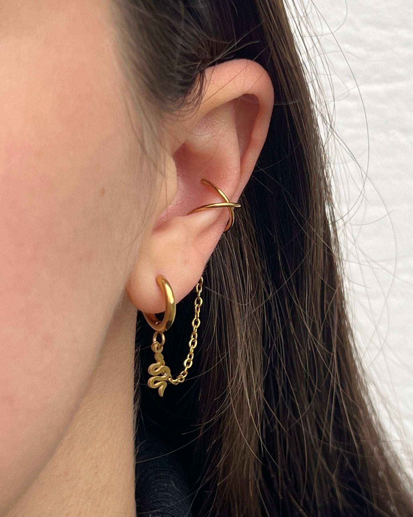 Boucles d'oreilles dorées "Emy" en acier inoxydable