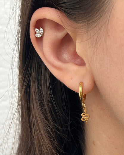 Boucles d'oreilles dorées "Emy" en acier inoxydable