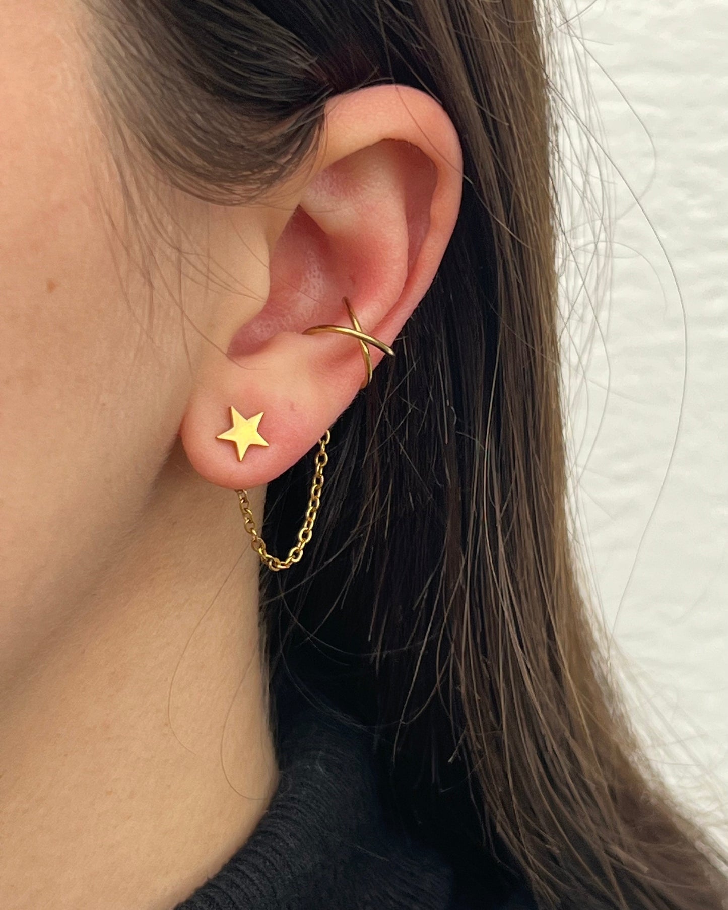 Boucles d'oreilles dorées "Louise" en acier inoxydable