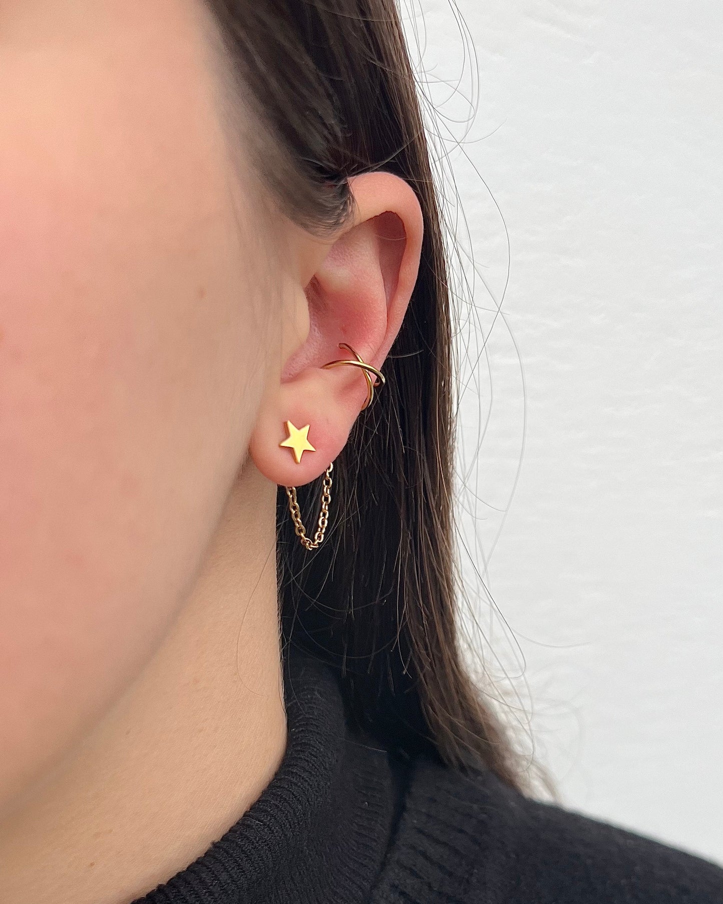 Boucles d'oreilles dorées "Louise" en acier inoxydable