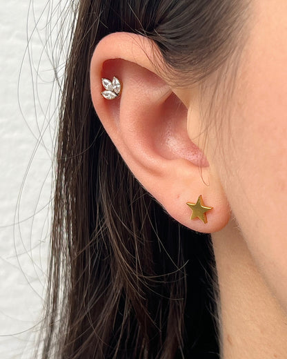 Boucles d'oreilles dorées "Louise" en acier inoxydable