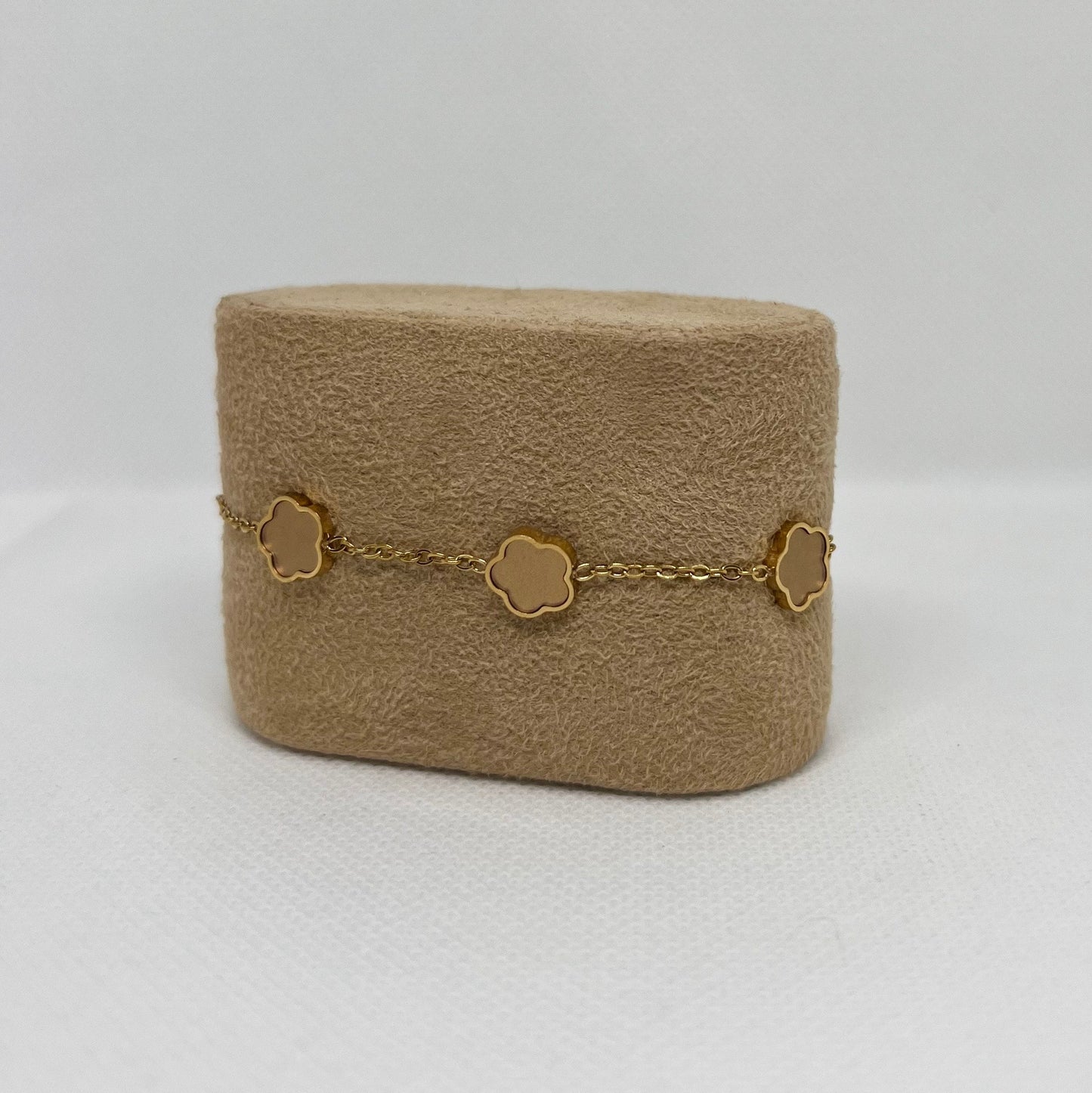 Bracelet trèfle doré "Estelle" chaîne dorée acier inoxydable