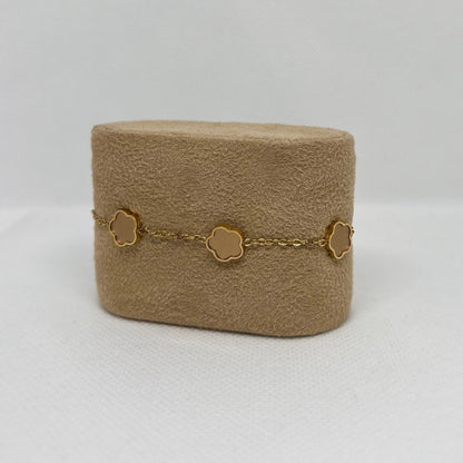 Bracelet trèfle doré "Estelle" chaîne dorée acier inoxydable