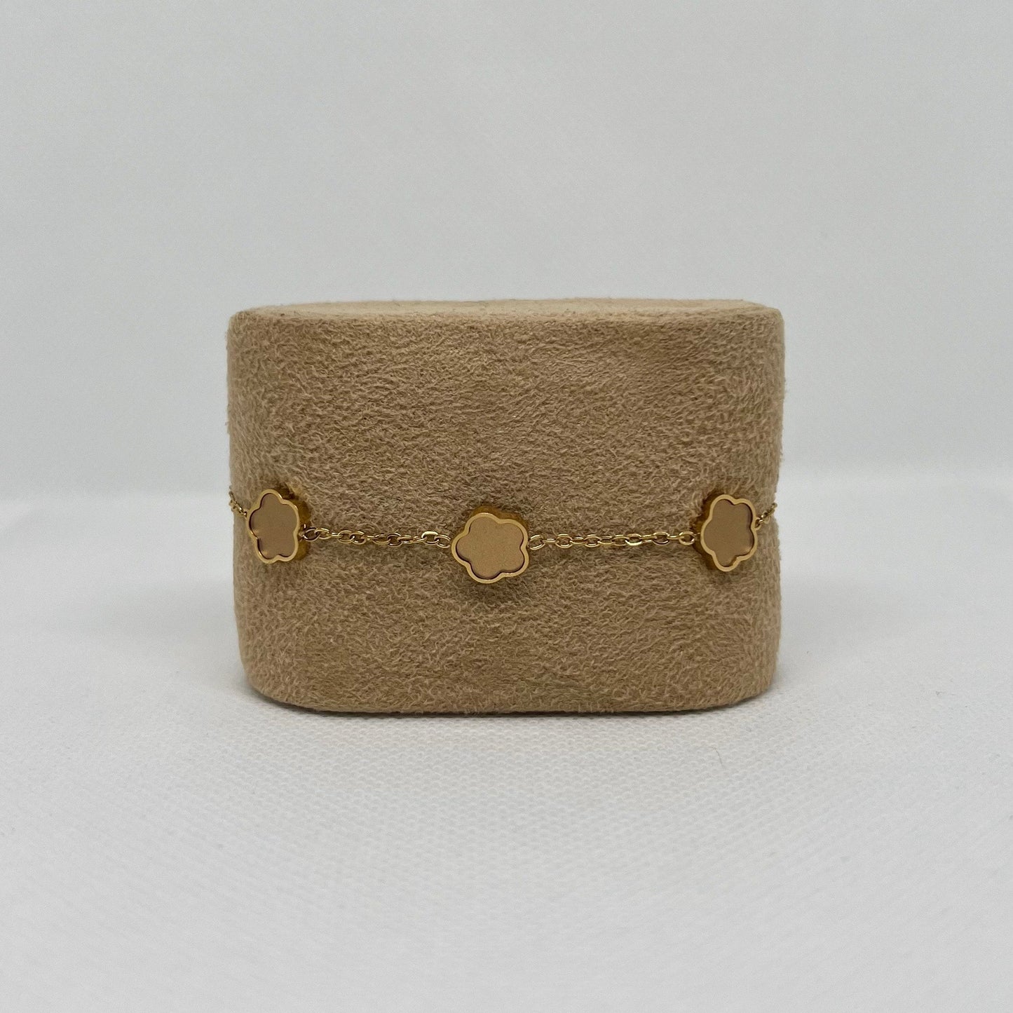 Bracelet trèfle doré "Estelle" chaîne dorée acier inoxydable