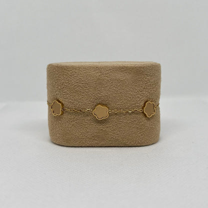 Bracelet trèfle doré "Estelle" chaîne dorée acier inoxydable