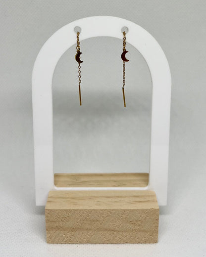 Boucles d'oreilles dorées "Luna" en acier inoxydable