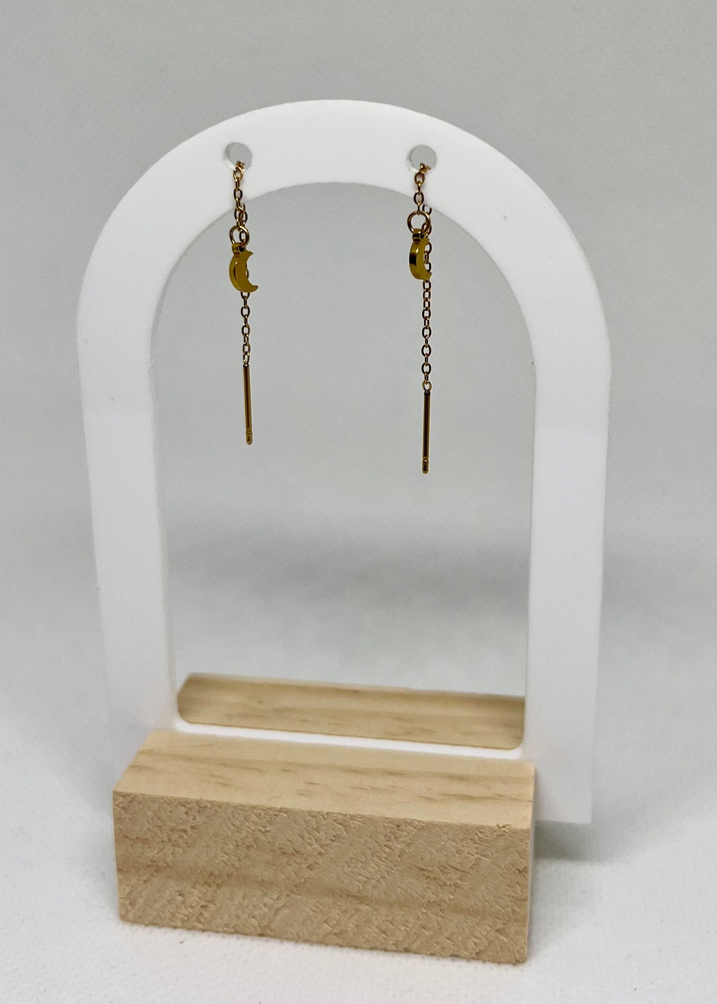 Boucles d'oreilles dorées "Luna" en acier inoxydable